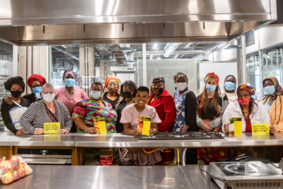 Chef Zanele and beneficiaries