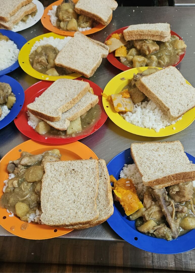 Hearty meals prepared using rescued food