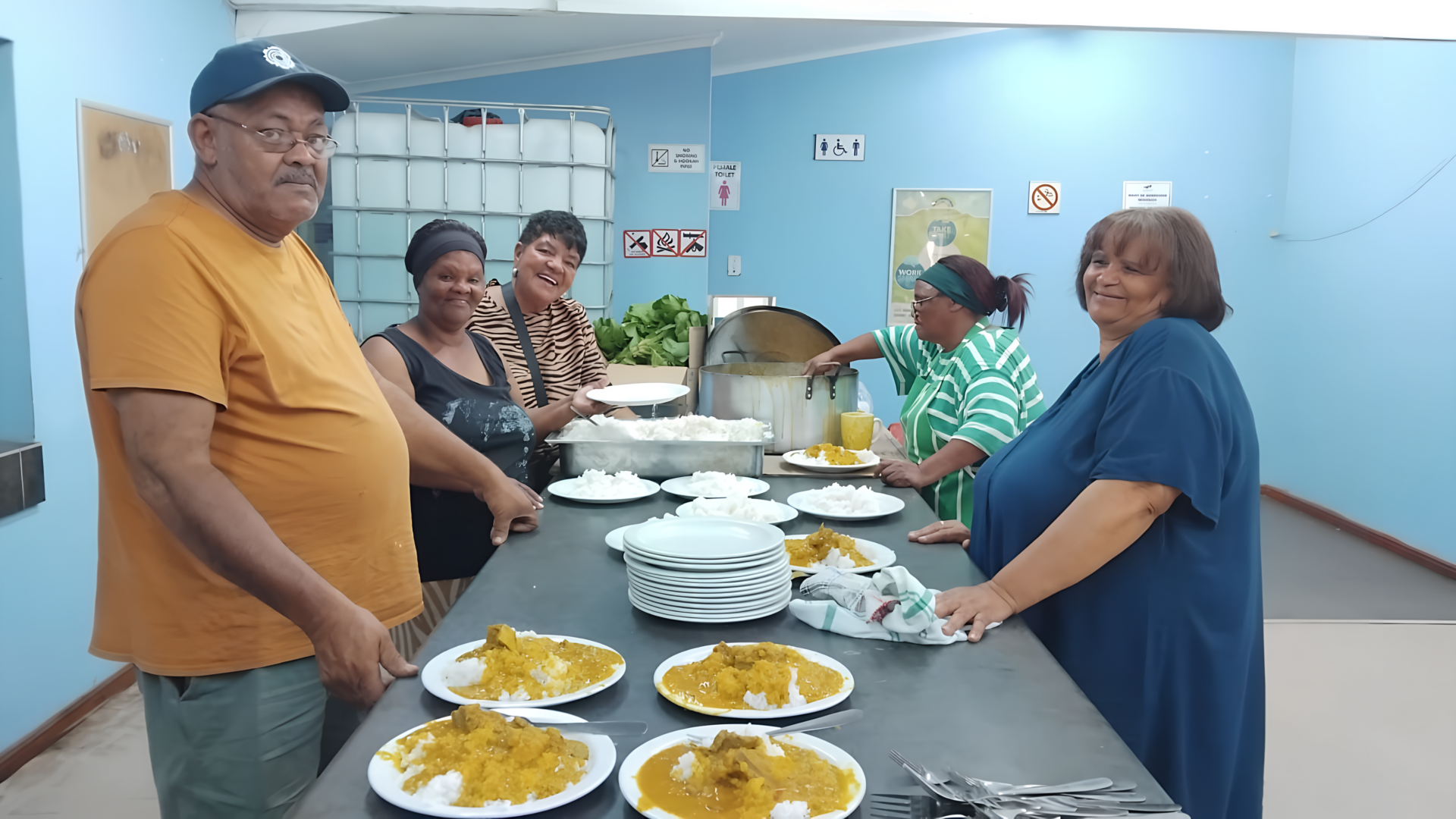 The CBD Helping Hand Team preparing lunch for their community.